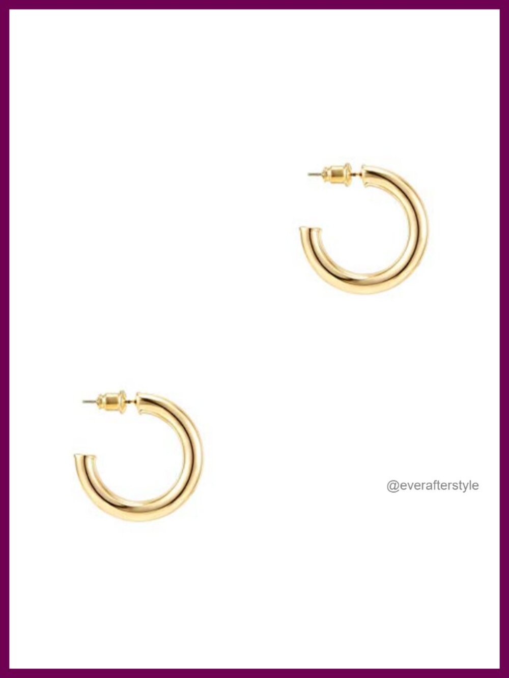14K Gold Plated Lightweight Hoop Earrings for Women, 20mm